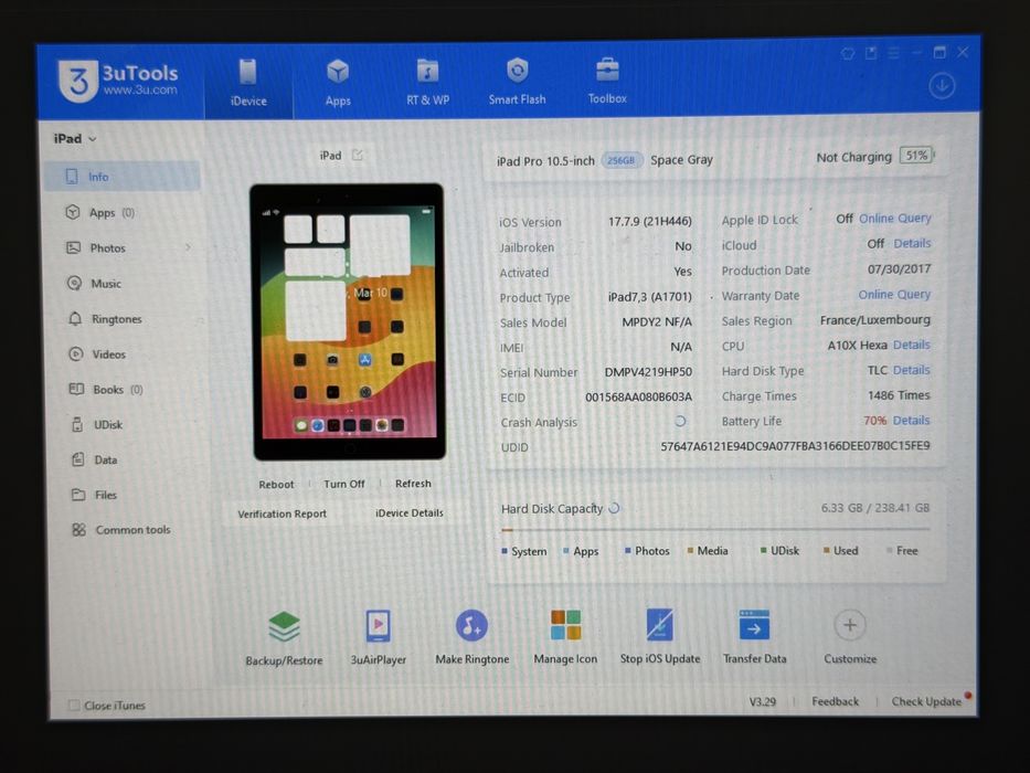 iPad Pro 10.5 (A1701) - 256GB - faktura VAT 23%