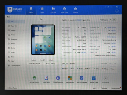 iPad Pro 11 3. gen. (A2377) - 128GB - Apple M1 - faktura VAT 23%