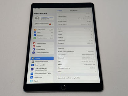 iPad Pro 10.5 (A1709) - 64GB - Cellular (LTE) - Space Gray - faktura VAT 23%
