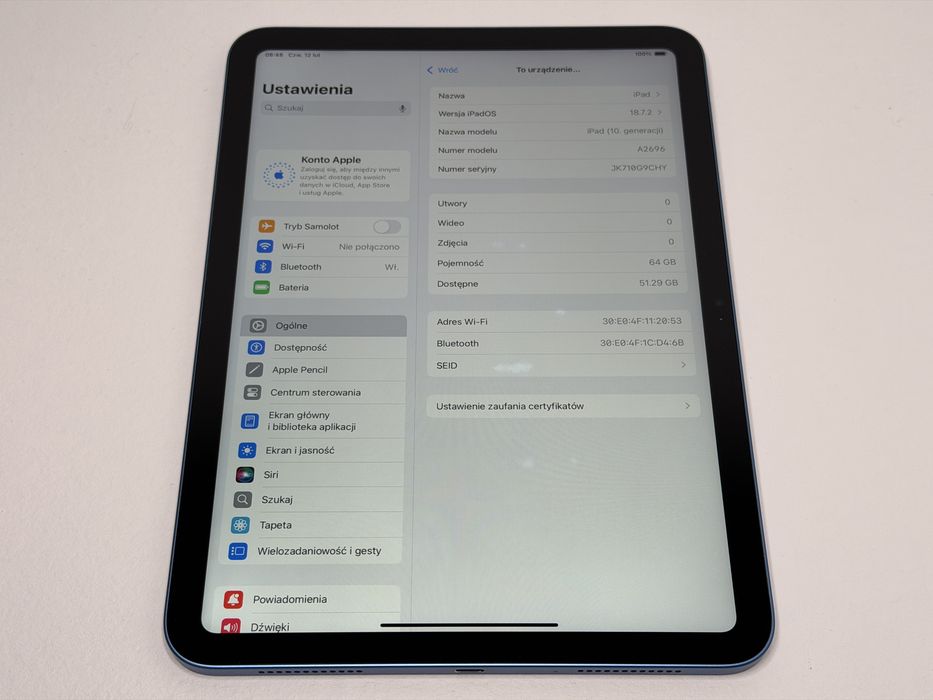 iPad 10. gen. (A2696) - 64GB - faktura VAT 23%
