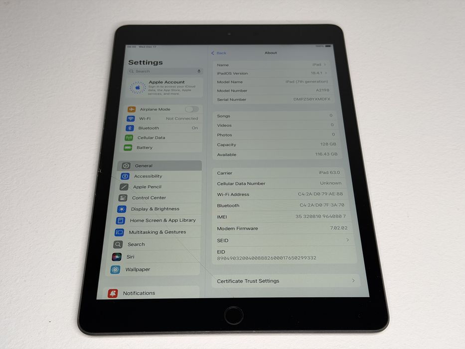iPad 7. gen. (A2198) - 128GB - Cellular (LTE) - faktura VAT 23%