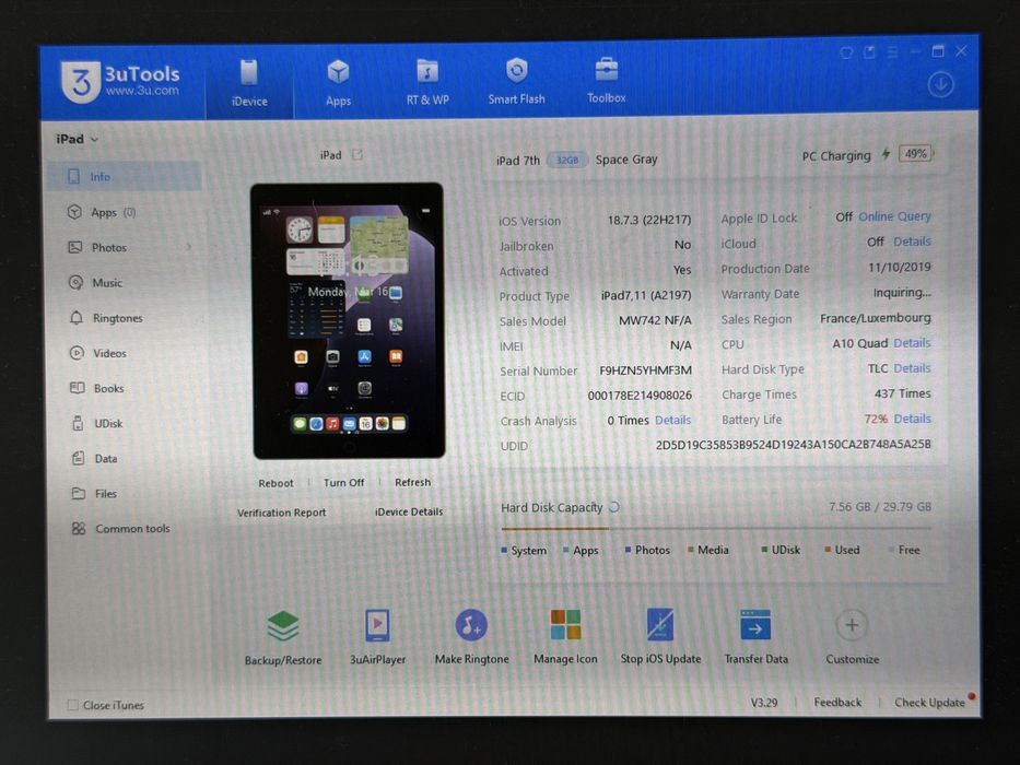 iPad 7. gen. (A2197) - 32GB - faktura VAT 23%