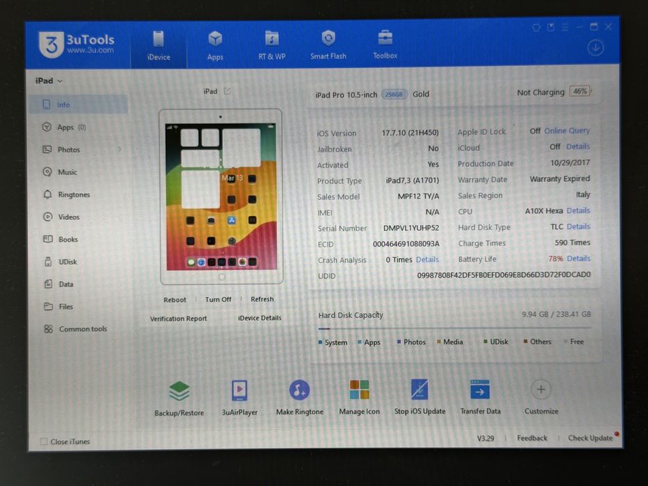 iPad Pro 10.5 (A1701) - 256GB - faktura VAT 23%
