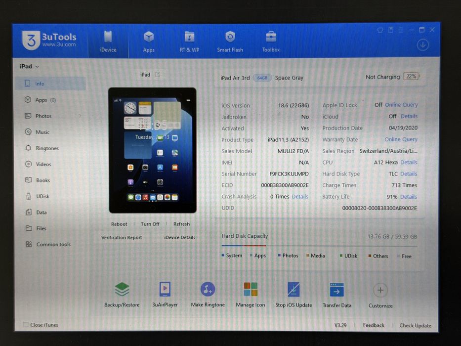 iPad Air 3 (A2152) - 64GB - faktura VAT 23%