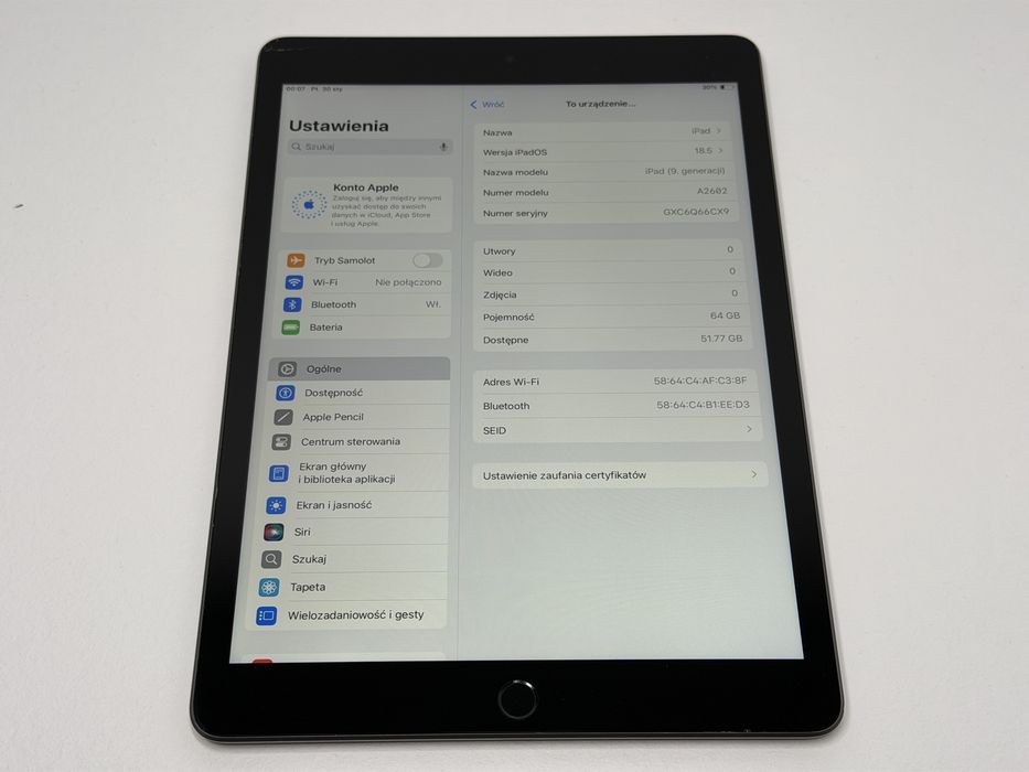 iPad 9. gen. (A2602) - 64GB - faktura VAT 23%