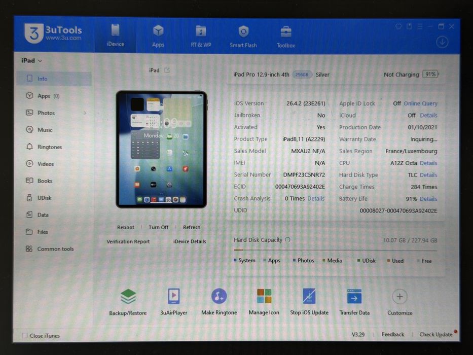 iPad Pro 12.9 4. gen. (A2229) - 256GB - faktura VAT 23%