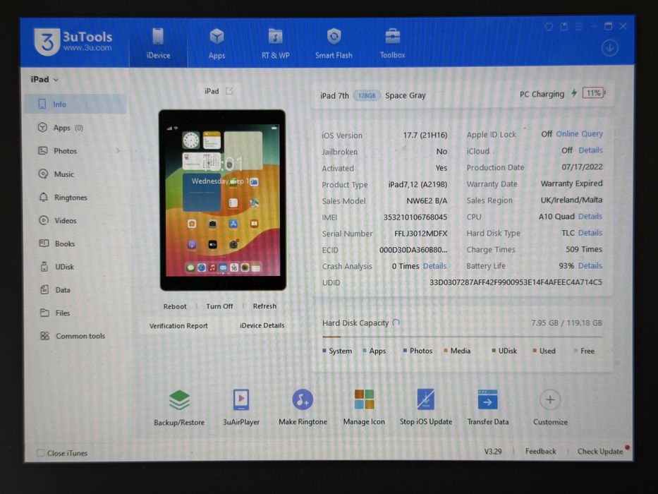iPad 7. gen. (A2198) - 128GB - Cellular (LTE) - Space Gray - faktura VAT 23%