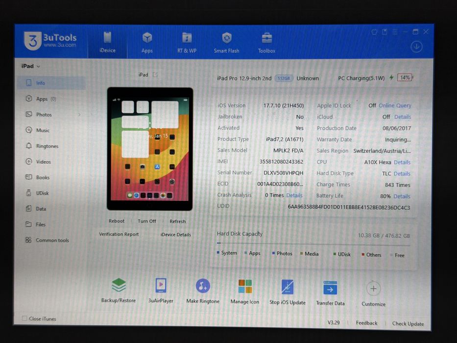 iPad Pro 12.9 2. gen. (A1671) - 512GB - Cellular (LTE) - faktura VAT 23%