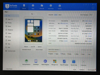 iPad 8. gen. (A2429) - 32GB - Cellular (LTE) - Silver - faktura VAT 23%