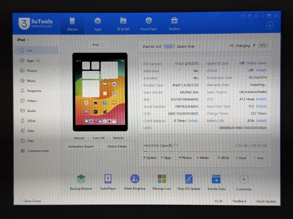 iPad Air 3 (A2123) - 256GB - Cellular (LTE) - faktura VAT 23%