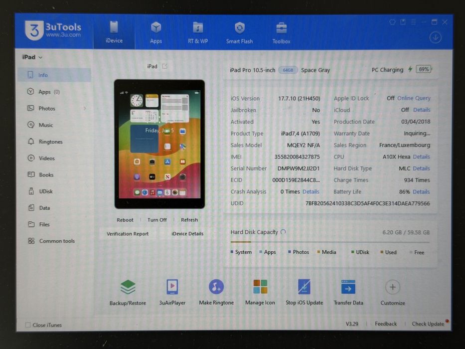 iPad Pro 10.5 (A1709) - 64GB - Cellular - pęknięty - faktura VAT 23%