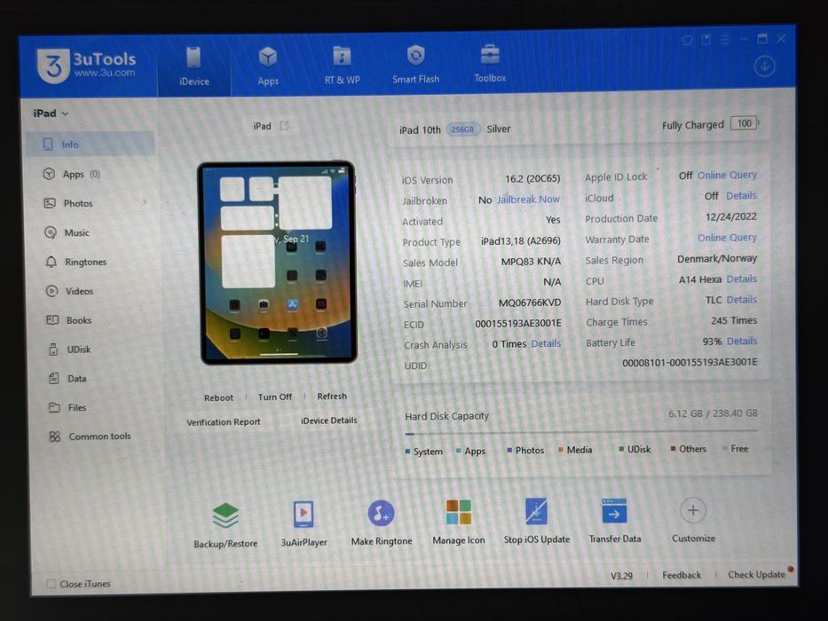iPad 10. gen. (A2696) - 256GB - Silver - faktura VAT 23%