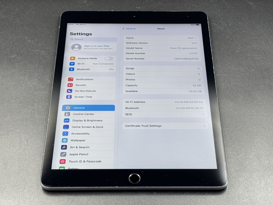 iPad 7. gen. (A2197) - 32GB - faktura VAT 23%
