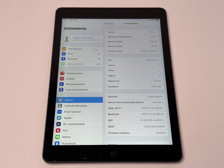 iPad Air 1 (A1475) - 32GB - Cellular (LTE) - faktura VAT 23%