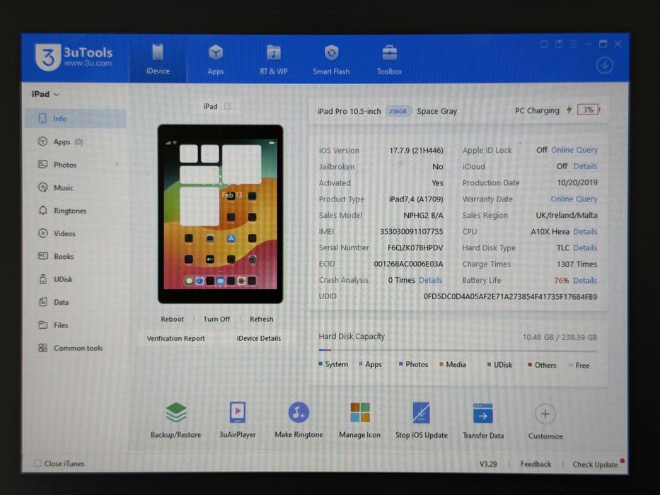 iPad Pro 10.5 (A1709) - 256GB - Cellular - zbity - faktura VAT 23%