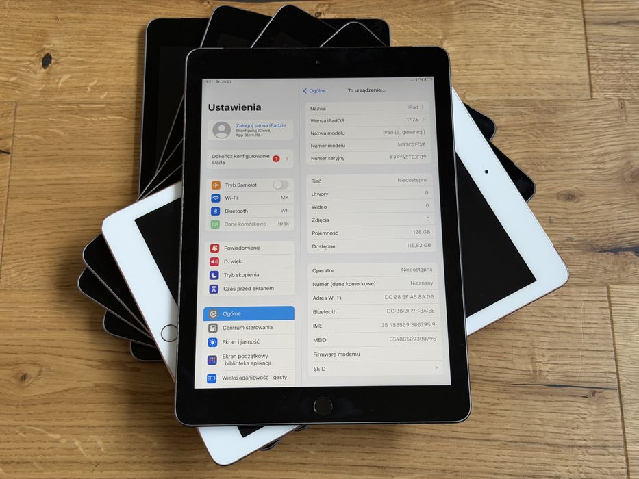 5x iPad 6 (A1954) - LTE - 128GB - słabe baterie - faktura VAT 23%