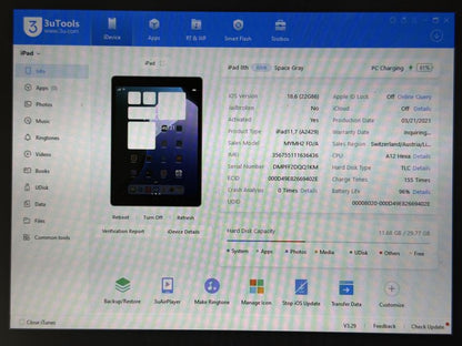 iPad 8. gen. (A2429) - 32GB - Cellular (LTE) - Space Gray - faktura VAT 23%