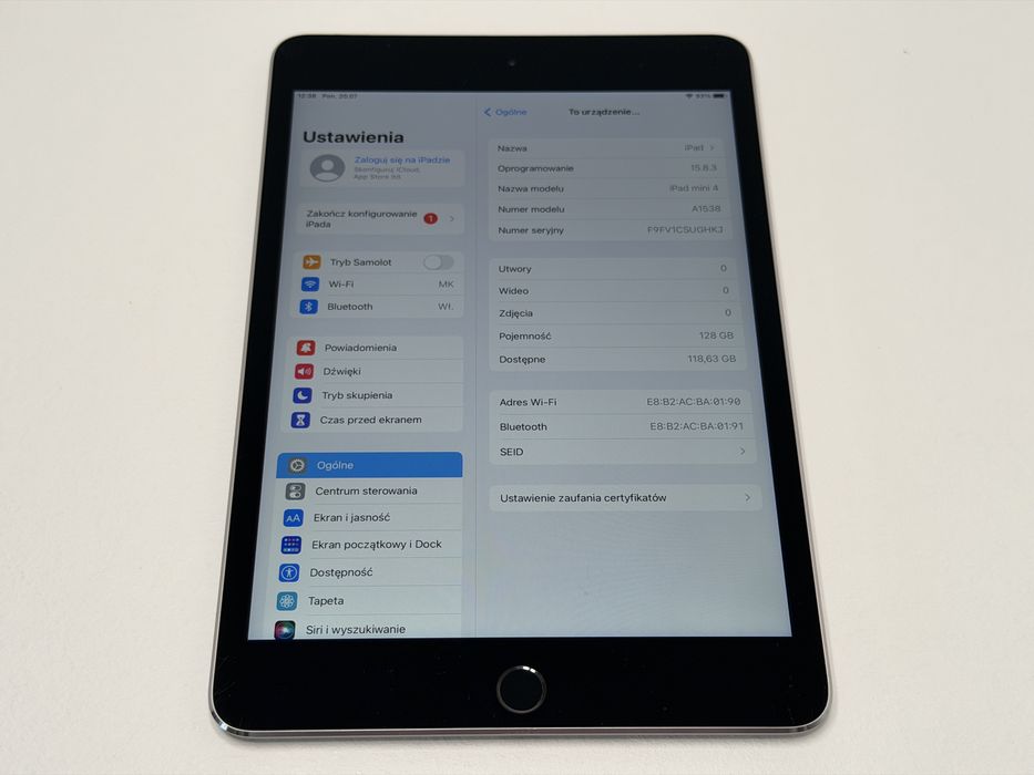 iPad mini 4 (A1538) - 128GB - faktura VAT 23%