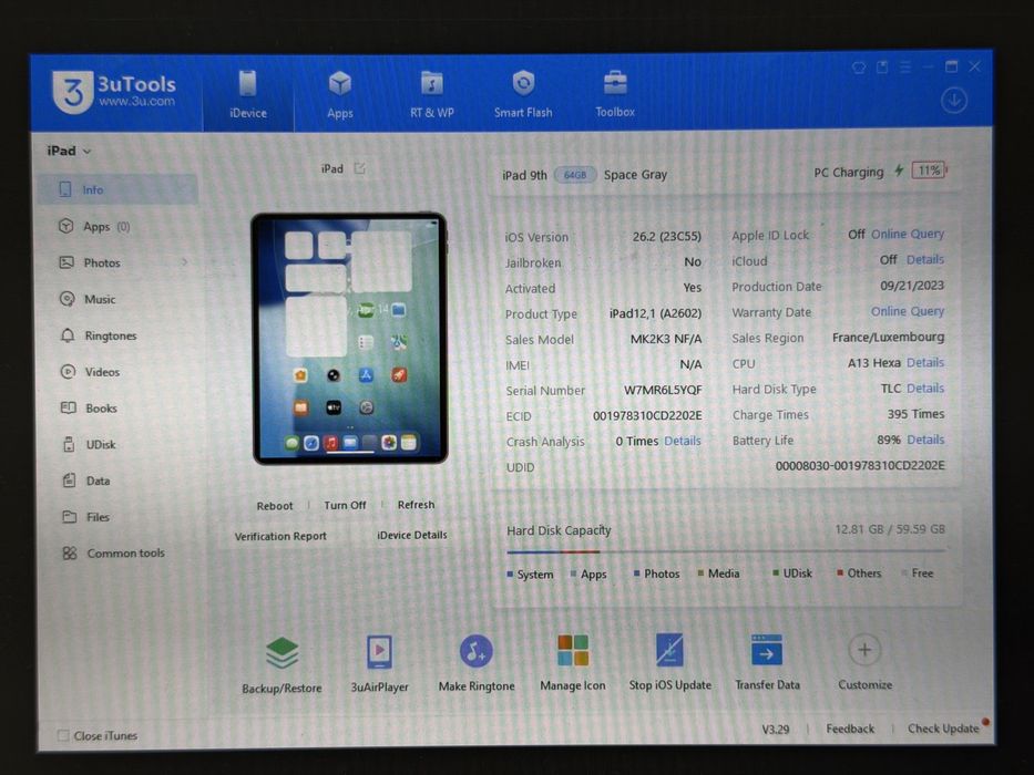 iPad 9. gen. (A2602) - 64GB - zbity - faktura VAT 23%