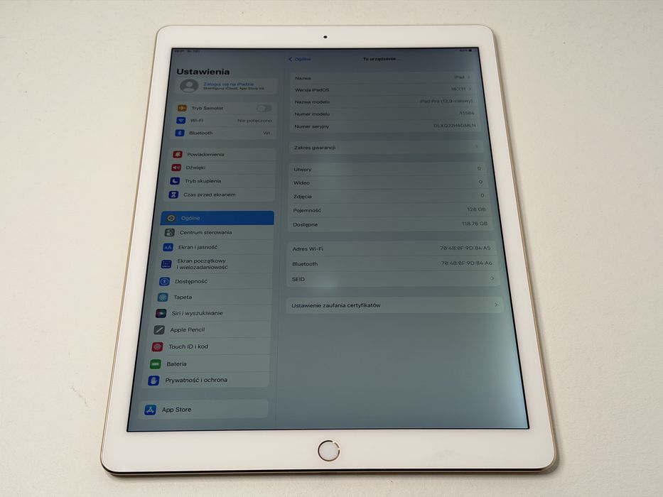 iPad Pro 12.9 1. gen. (A1584) - 128GB - faktura VAT 23%