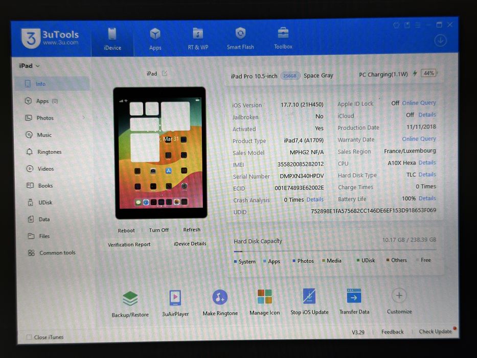 iPad Pro 10.5 (A1709) - 256GB - Cellular (LTE) - faktura VAT 23%