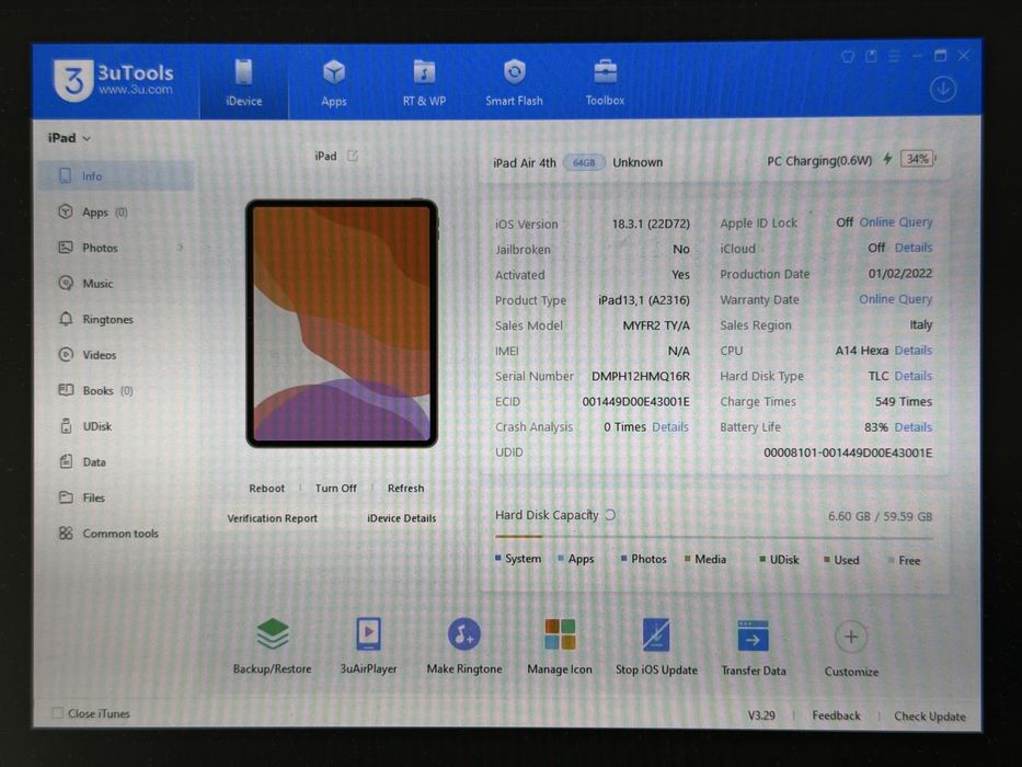 iPad Air 4 (A2316) - 64GB - faktura VAT 23%