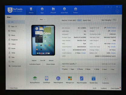 iPad Air 6 13 (A2898) - 256GB - Apple M2 - wada - faktura VAT 23%
