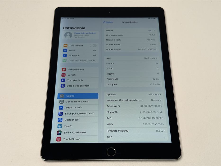 iPad Air 2 (A1567) - 32GB - Cellular (LTE) - faktura VAT 23%