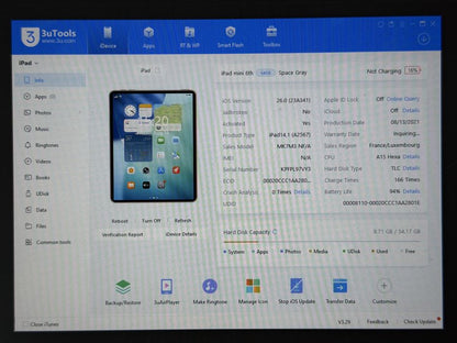 iPad mini 6 (A2567) - 64GB - Space Gray - uszkodzony - faktura VAT 23%