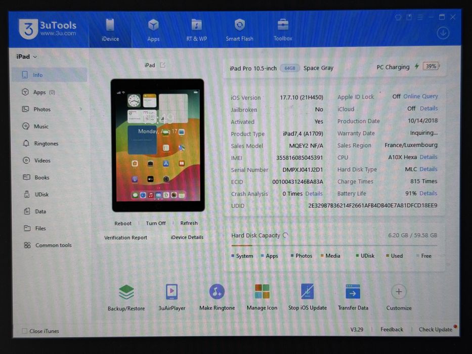 iPad Pro 10.5 (A1709) - 64GB - Cellular (LTE) - Space Gray - faktura VAT 23%