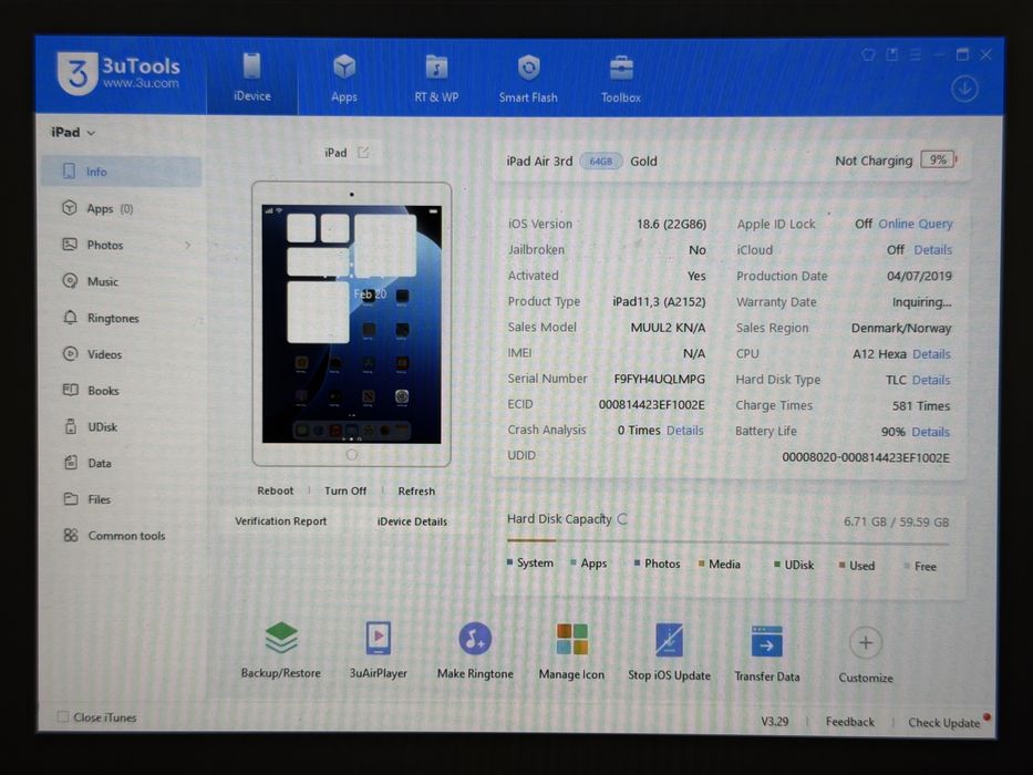 iPad Air 3 (A2152) - 64GB - faktura VAT 23%