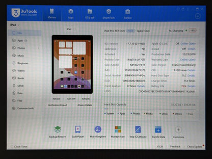 iPad Pro 10.5 (A1709) - 256GB - Cellular (LTE) - Space Gray - faktura VAT 23%