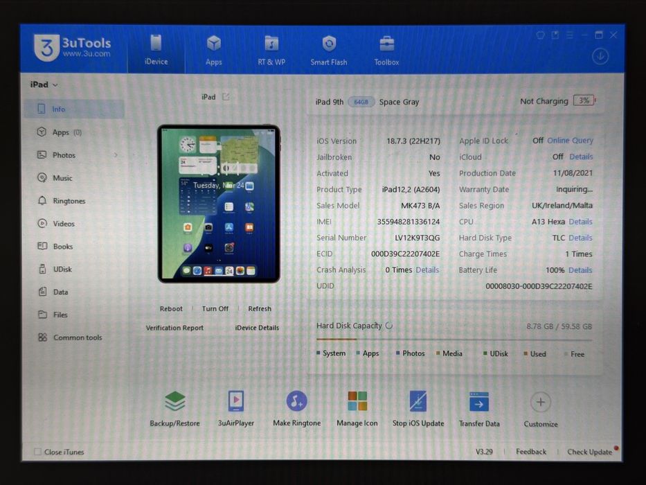 iPad 9. gen. (A2604) - 64GB - Cellular (LTE) - faktura VAT 23%