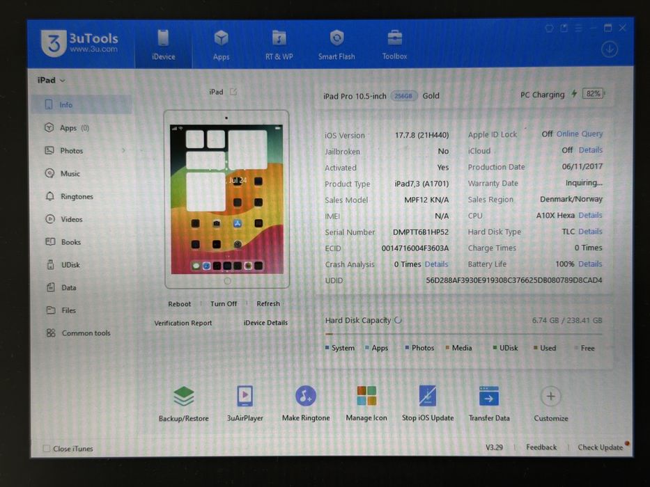 iPad Pro 10.5 (A1701) - 256GB - pęknięty - faktura VAT 23%