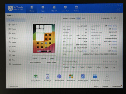 iPad Pro 10.5 (A1701) - 256GB - pęknięty - faktura VAT 23%