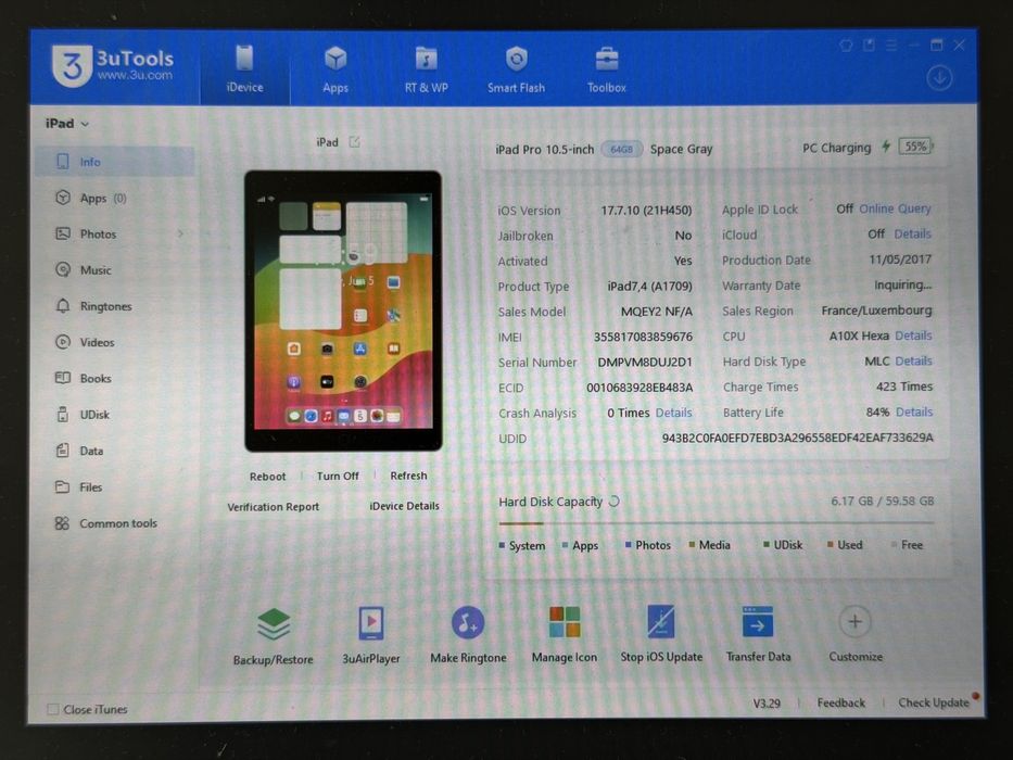 iPad Pro 10.5 (A1709) - 64GB - Cellular - pęknięty - faktura VAT 23%