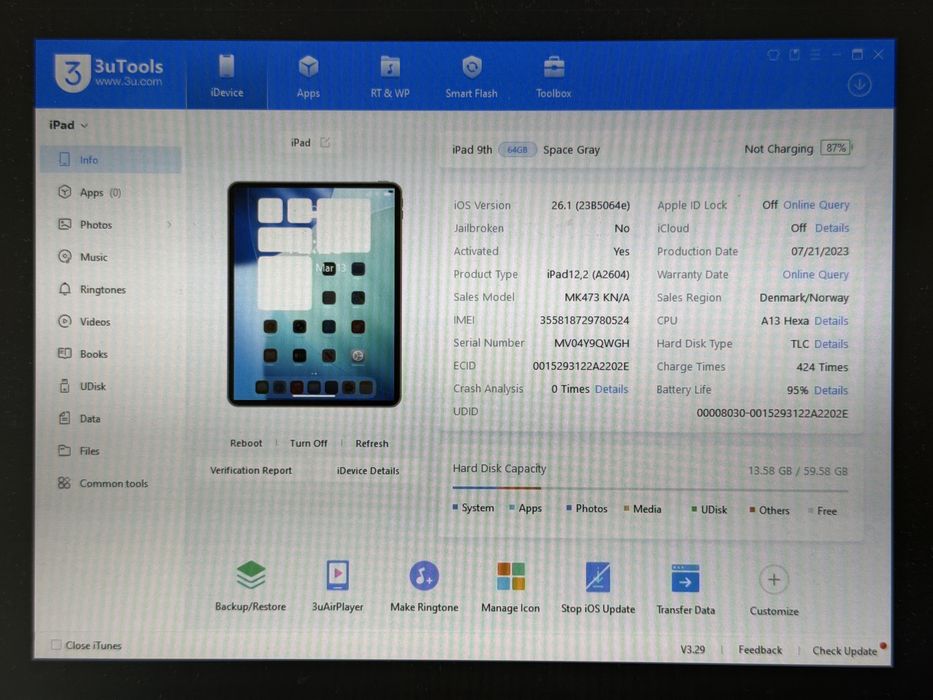 iPad 9. gen. (A2604) - 64GB - Cellular (LTE) - faktura VAT 23%