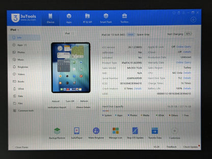 iPad Air 6 13 (A2898) - 256GB - Apple M2 - wada - faktura VAT 23%