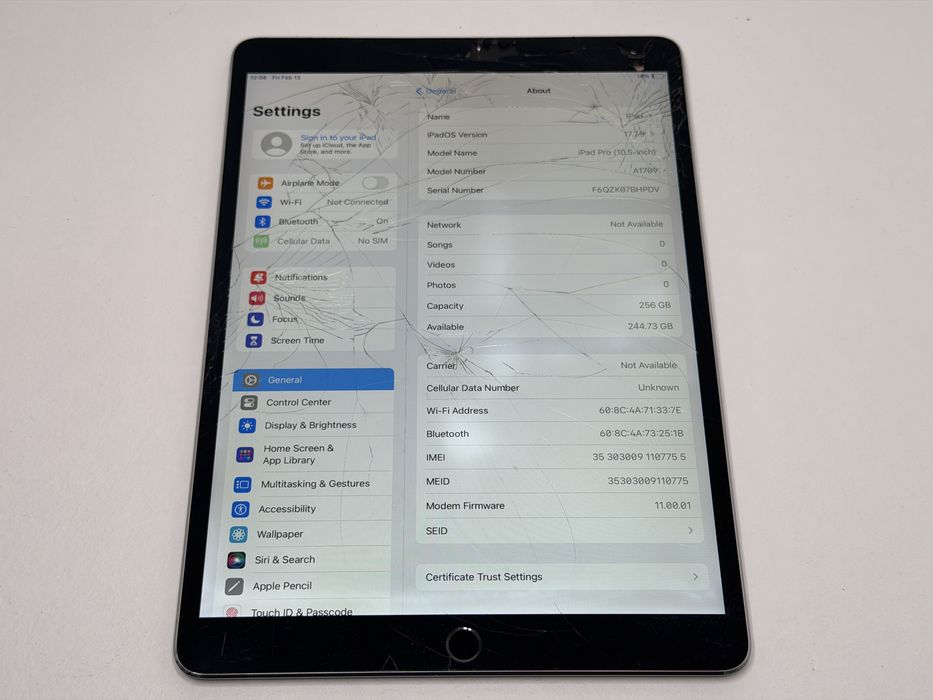 iPad Pro 10.5 (A1709) - 256GB - Cellular - zbity - faktura VAT 23%