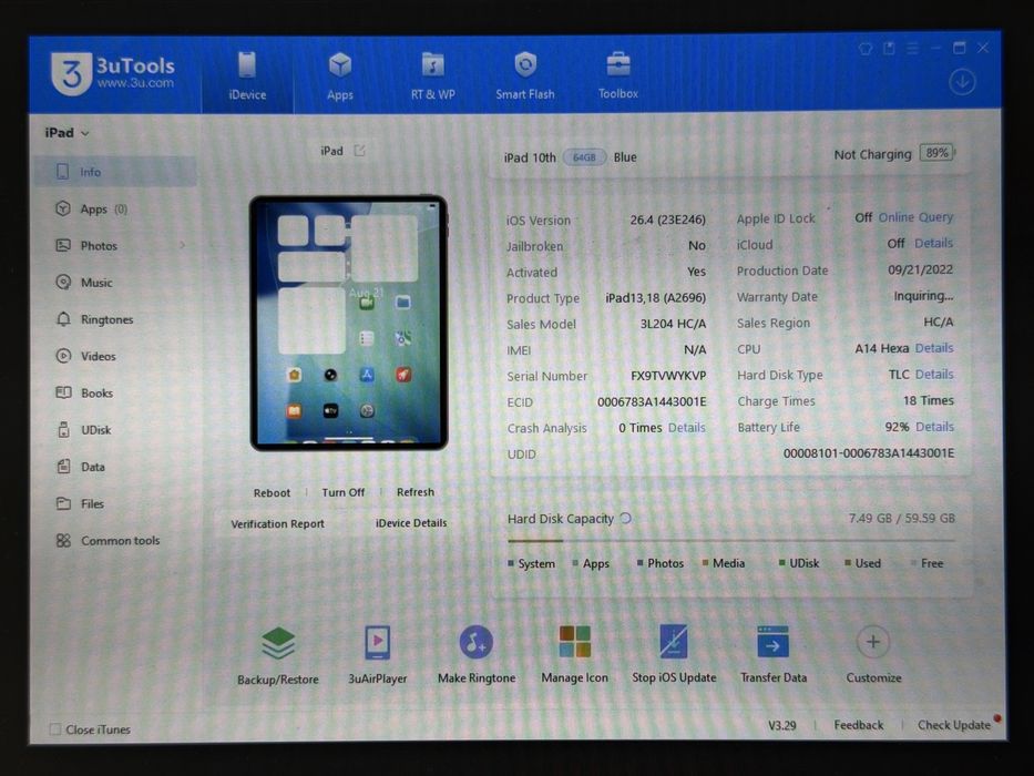 iPad 10. gen. (A2696) - 64GB - Blue - faktura VAT 23%