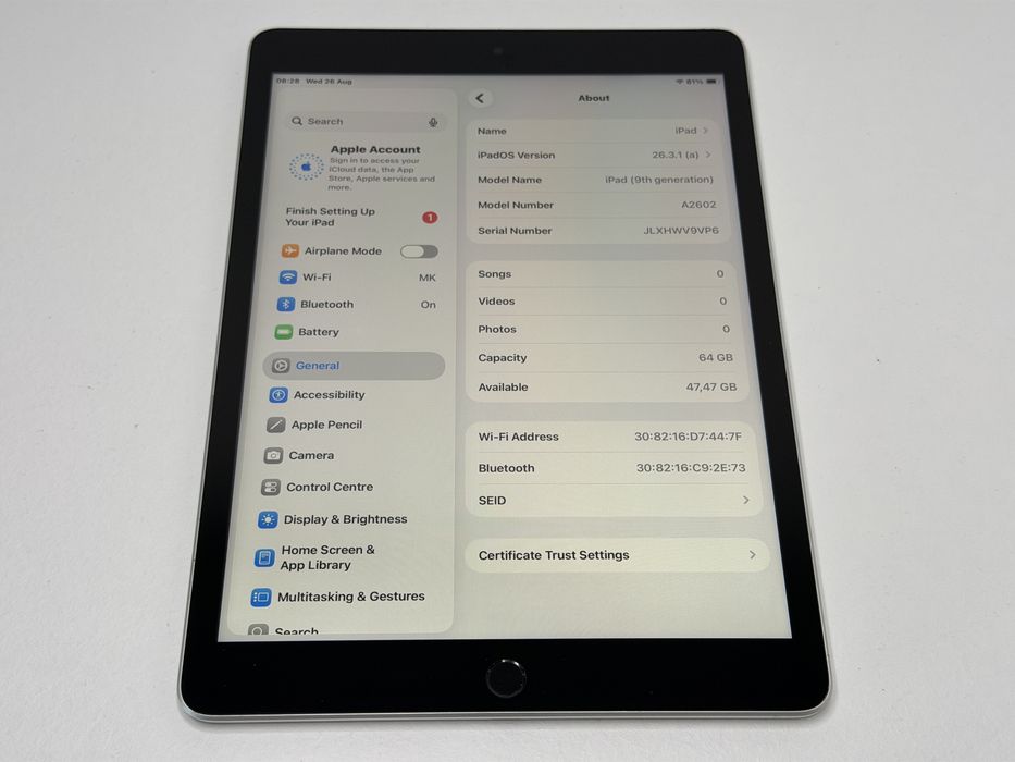 iPad 9. gen. (A2602) - 64GB - Silver - faktura VAT 23%