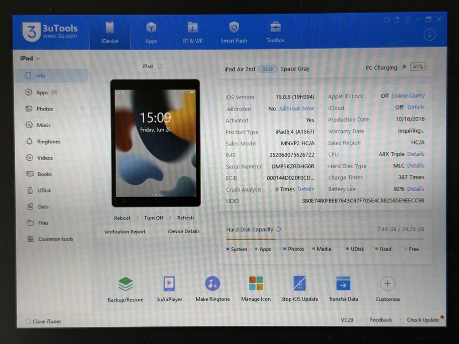 iPad Air 2 (A1567) - 32GB - Cellular (LTE) - faktura VAT 23%