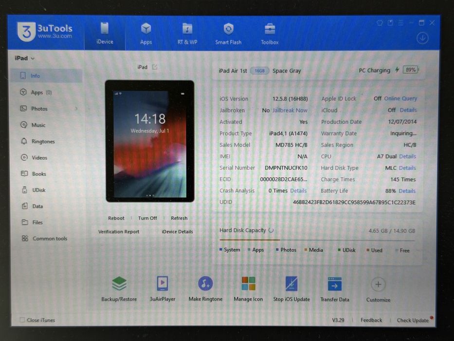 iPad Air 1 (A1474) - 16GB - faktura VAT 23%