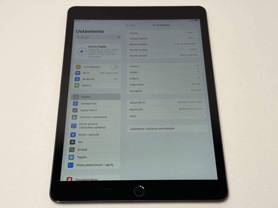 iPad 9. gen. (A2602) - 64GB - faktura VAT 23%