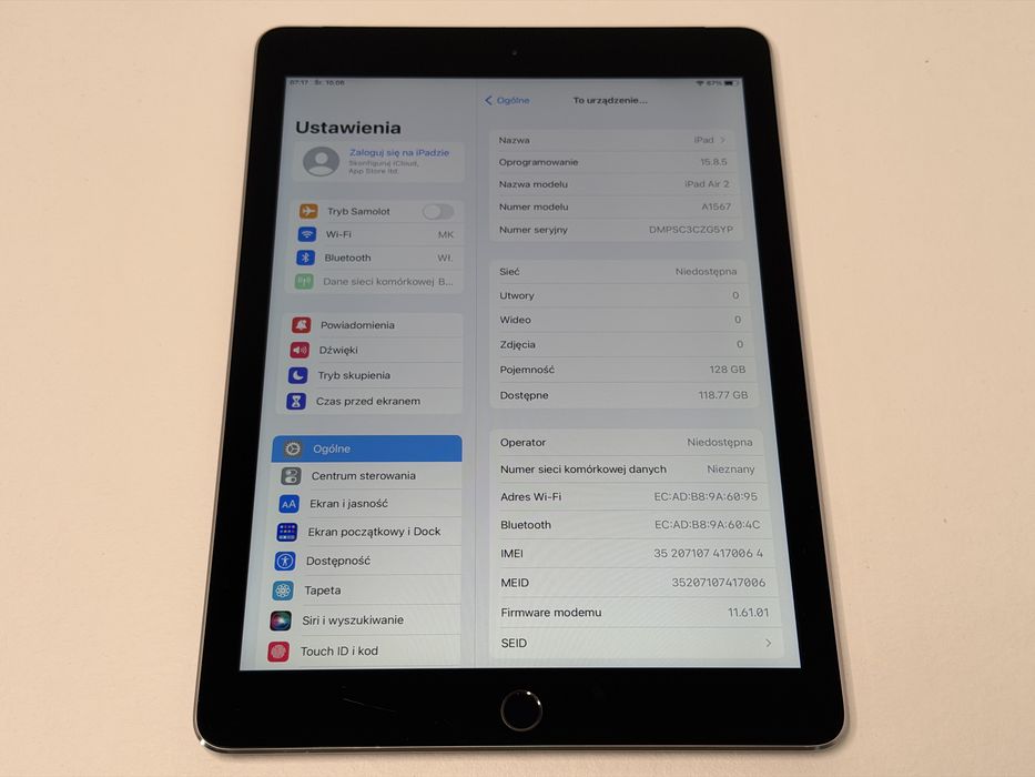 iPad Air 2 (A1567) - 128GB - Cellular (LTE) - faktura VAT 23%