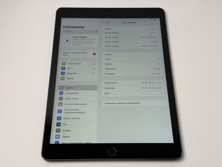 iPad 8. gen. (A2270) - 128GB - faktura VAT 23%