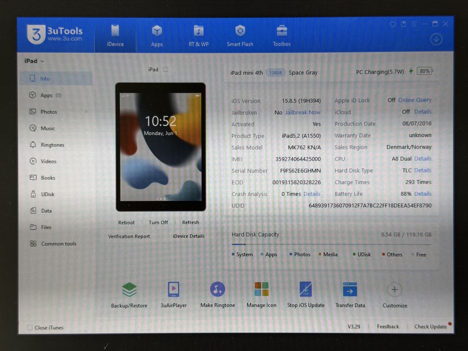 iPad mini 4 (A1550) - 128GB - Cellular (LTE) - faktura VAT 23%