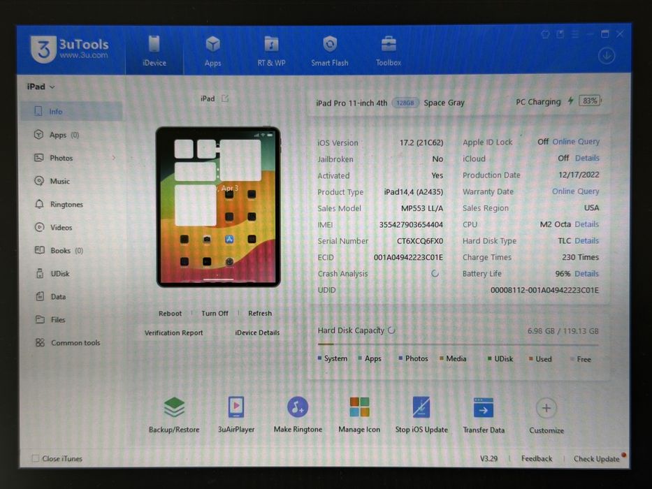 iPad Pro 11 4. gen. (A2435) - Apple M2 - zbity - faktura VAT 23%