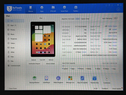 iPad Pro 10.5 (A1709) - 256GB - Cellular (LTE) - Space Gray - faktura VAT 23%