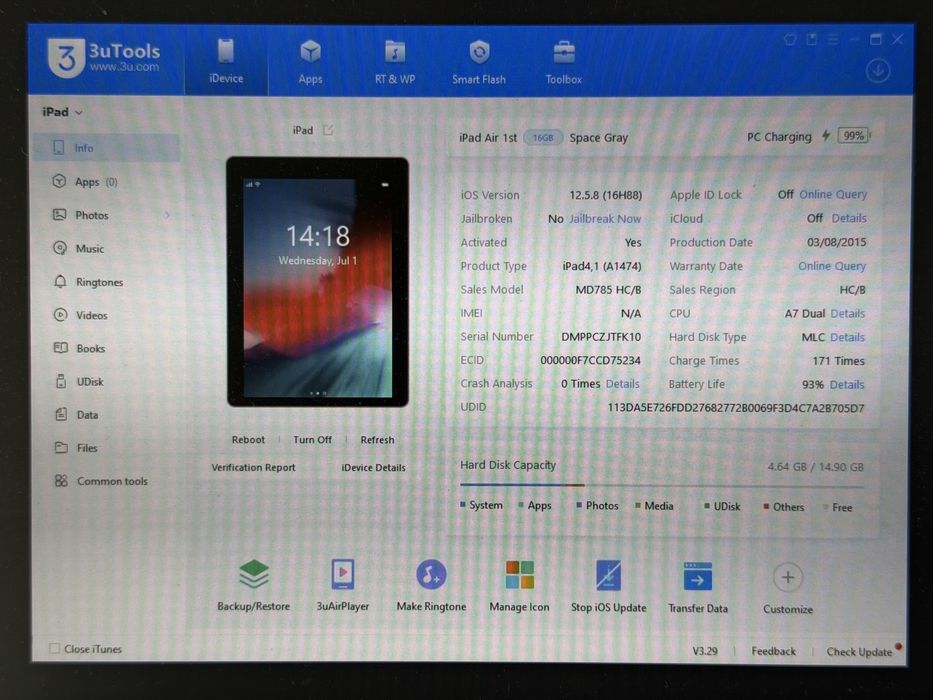 iPad Air 1 (A1474) - 16GB - faktura VAT 23%